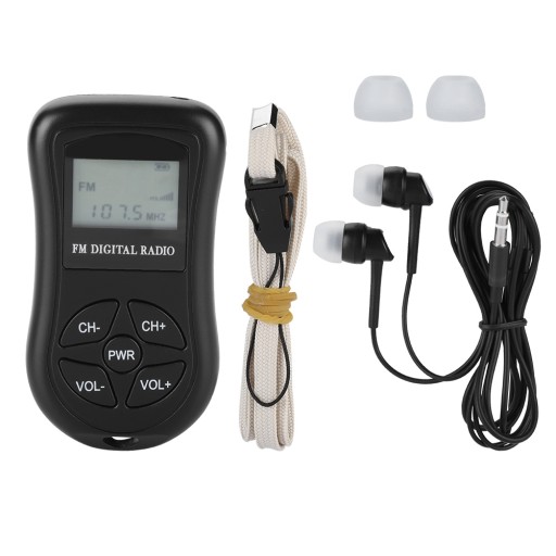 MINI RADIO PRZENOŚNE DSP LCD SŁUCHAWKAMI