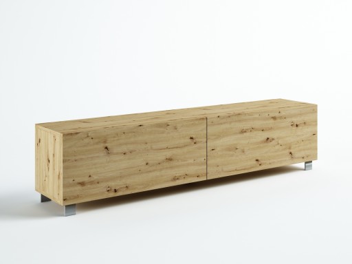 STOJĄCA SZAFKA RTV 200 CM DĄB ARTISAN POŁYSK/ MAT