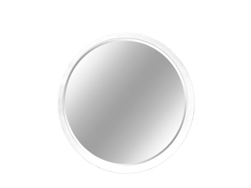 Okrągłe fazowane lustro biała oprawa 60 cm 12F-361