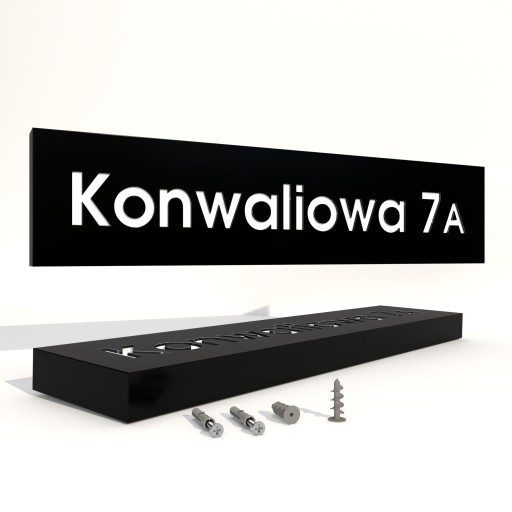 Podświetlany numer domu tabliczka tablica adresowa adres 1R LED 66x15 cm