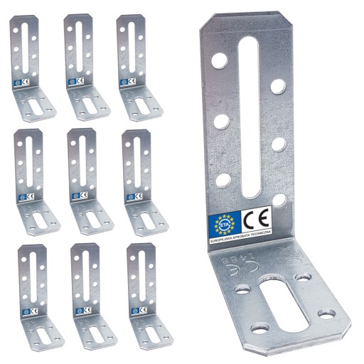 KRD4 Kątownik montażowy 120x55x30 Łącznik ciesielski regulowany 10szt