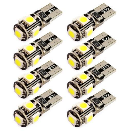 8x Żarówka W5W T10 5 diod LED SMD canbus can bus