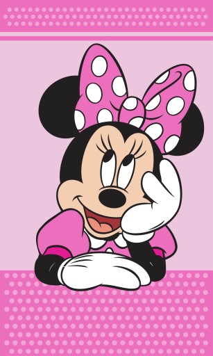 Ręcznik myszka miki minnie 30x50 do rąk przedszkola bawełniany różowy