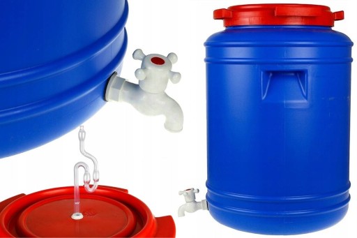 FERMENTATOR NA PIWO ZACIER beczka POJEMNIK Z KRANIKIEM 50l +rurka+kran