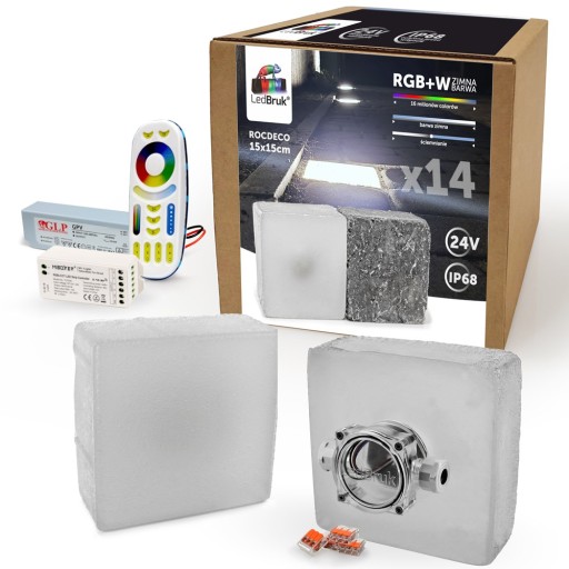 14x Kostka Brukowa LED LedBruk 24V 15x15cm RGBW BZ