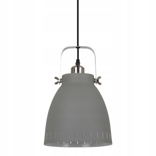 Lampa wisząca zwis Franklin pojedyncza szara metal industrialne retro