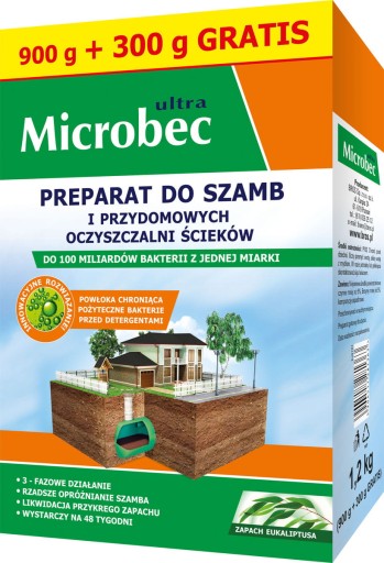 MICROBEC ULTRA Preparat do szamb – zapach eukaliptusa 900g + 300g
