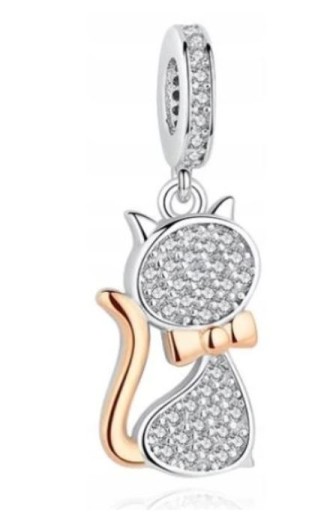 Charms Kotek Zawieszka Koralik Kot do bransoletki Charms Koralik Charms