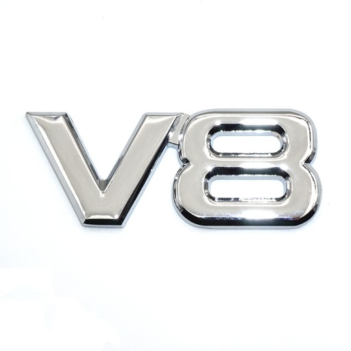 EMBLEMAT V8 METALOWY NAKLEJKA LOGO CHROM