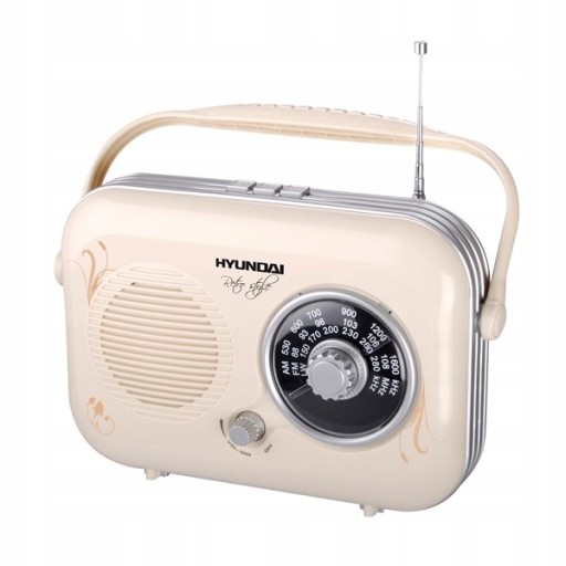 STYLOWE PRZENOŚNE RADIO RETRO HYUNDAI PR100 AM/FM