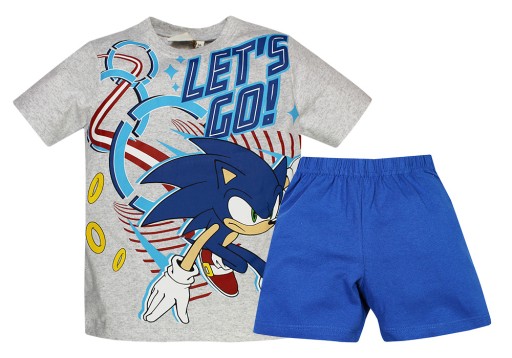 SONIC HEDGEHOG PIŻAMA CHŁOPIĘCA ZESTAW SPODENKI BLUZKA BAWEŁNA BIO EKO 104