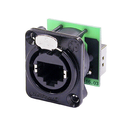 GNIAZDO RJ45 NE8FDP-B ETHERCON TABLICOWE NEUTRIK PANELOWE MONTAŻOWE CAT 5E