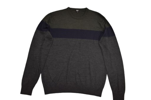 MĘSKI SWETER UNIQLO 100%MERINO WOOL ROZ.L