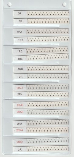 [640szt] ZESTAW REZYSTORÓW SMD 0603 0R-9R1 SZEREG E-24 + 8