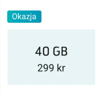 Telenor 40 GB kod doładowanie TopUp code 299 SEK