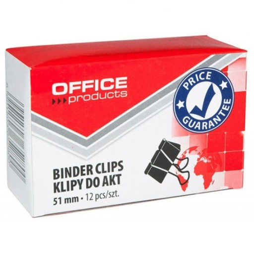 KLIPY BIUROWE 12szt klipsy spinacze klip 51 mm