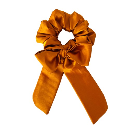 Gumka do włosów satyna scrunchie wstążka Miód