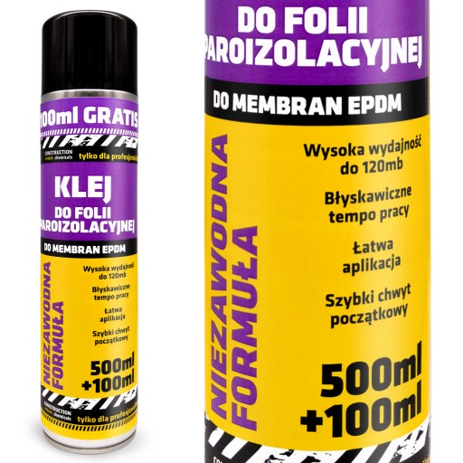 SPRAY Uniwersalny Klej do folii paroizolacyjnej i membran 500+100ml EKSTRA