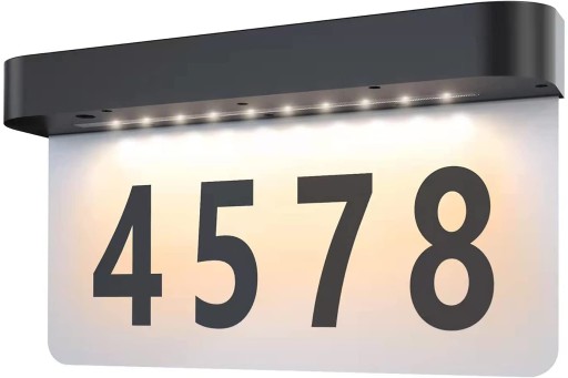 PODŚWIETLANY NUMER DOMU LAMPA SOLARNA LED