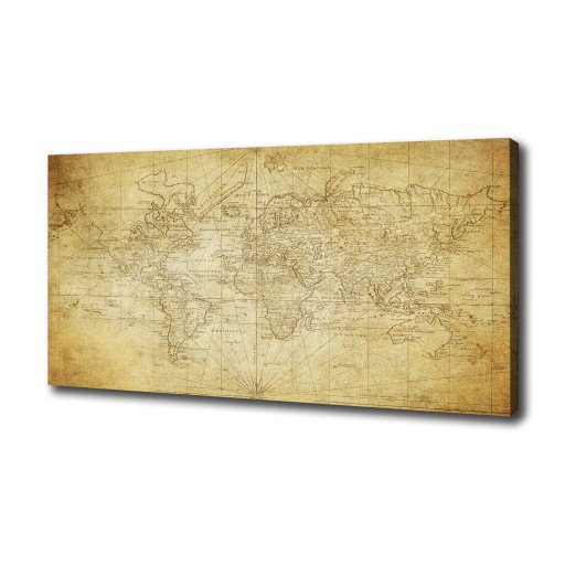 Foto obraz na płótnie Stara mapa świata 125x50 cm