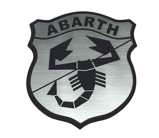 Naklejka Emblemat ABARTH srebrna 56x66mm