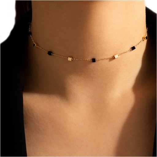 ZŁOTY CHOKER KORALIKI NASZYJNIK Boho Krótki