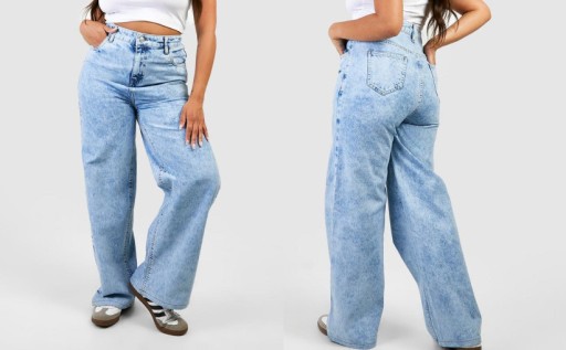 BOOHOO SPODNIE JEANSOWE ROZSZERZANE NIEBIESKIE 48 AS8