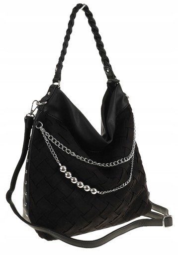 ANTONIO BASILE Elegancka Torebka Damska listonoszka worek 2244 Black