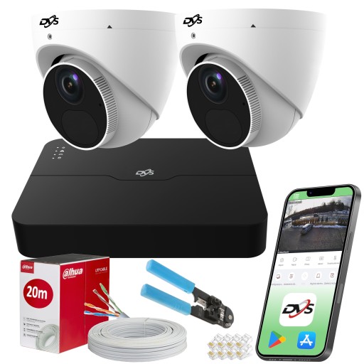 MONITORING 5Mpx IP POE 2 KAMERY ZEWNĘTRZNE DETEKCJA DO DOMU FIRMY SKLEPU