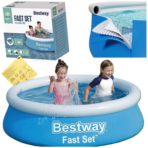 Basen Ogrodowy Dla Dzieci dmuchany okrągły Bestway 183 x 51cm 57392 + ŁATKA