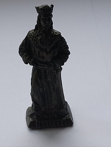 Figurka kolekcjonerska z mosiądzu - król Władyslaw Jagiełło wysokość 7,5 cm