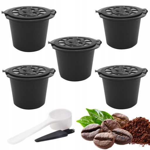 5 X KAPSUŁKI NESPRESSO WIELOKROTNEGO UŻYTKU KAWY