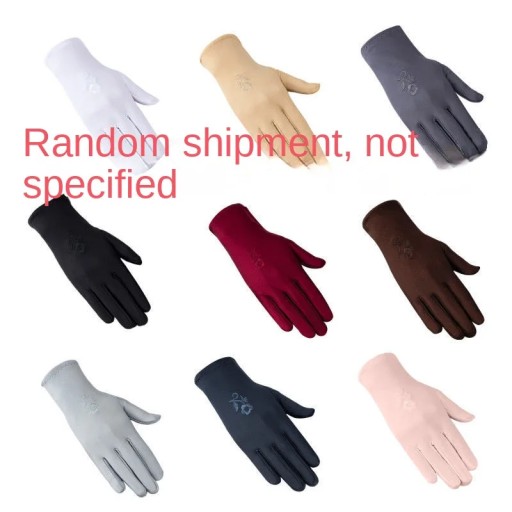 Lightweight Spring Stretchy Fingertip Touchscreen Gloves Sun Protection Tre