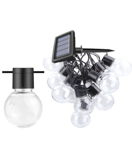 GIRLANDA Lampki ogrodowe SOLARNE 10LED ZIMNE Kule