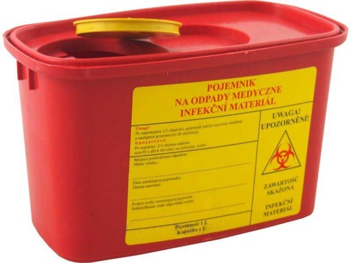 POJEMNIK na ODPADY medyczne materiał skażony 1 L