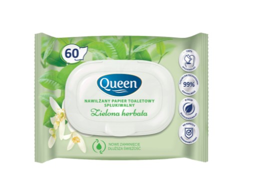 Nawilżany papier toaletowy Queen Zapachowy 60szt