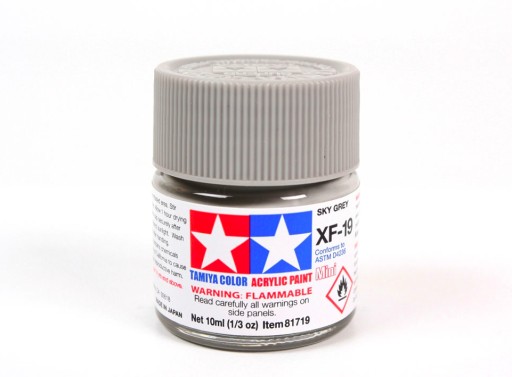 MODELARSKA FARBA AKRYLOWA SZARA MATOWA TAMIYA 10ml XF-19 SKY GREY (MATT)