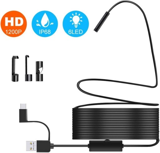 Teleobiektyw kamera endoskopowa 3 w 1 USB/Micro U