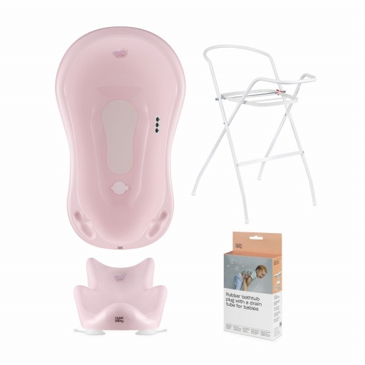 ZESTAW KĄPIELOWY WANIENKA 84CM RÓŻOWA 4 ELEMENTY