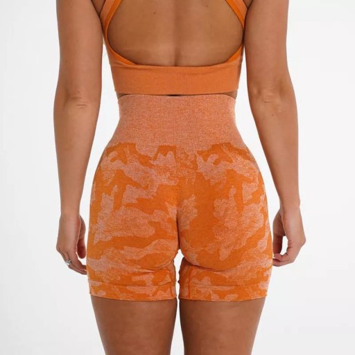 Legginsy Sportowe damskie Fitness krotkie orange M