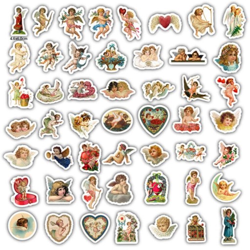 ANIOŁKOWY MIX NAKLEJKI NA LAPTOP STICKERBOMB 50szt