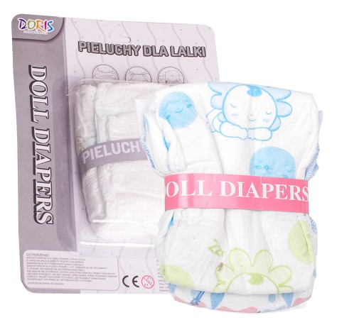 KOMPLET PIELUSZEK PAMPERSÓW dla lalek PIELUCHA 2w1