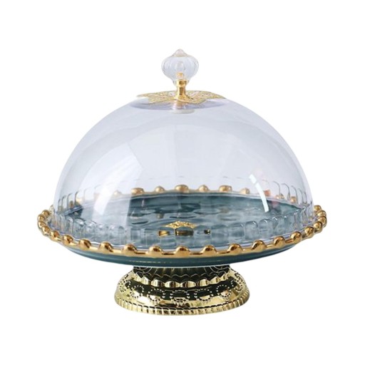 Nordic Ceramic Cake Stand Candy Plate with Cover for Salad Green