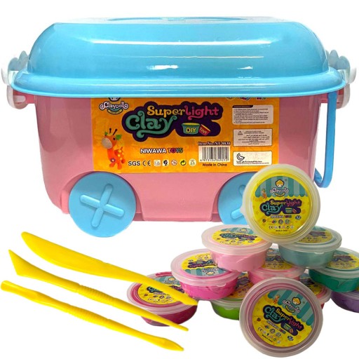 CLAYDOLL PIANKOLINA MASA PLASTYCZNA 36szt WALIZKA