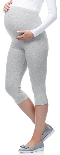Legginsy ciążowe 3/4 capri getry damskie wiskoza BE-03 Szary 4XL