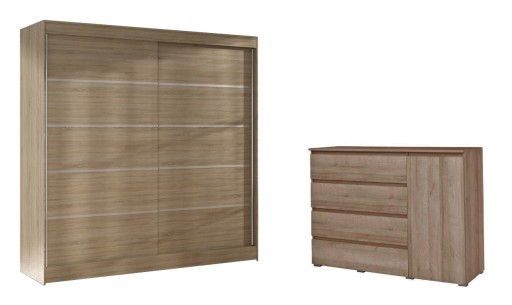 Szafa Przesuwna Rutico v4 200 cm + Komoda C05