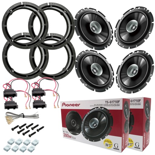 4 głośniki PIONEER do Seat Leon Toledo Skoda Fabia dystanse PRZÓD + TYŁ