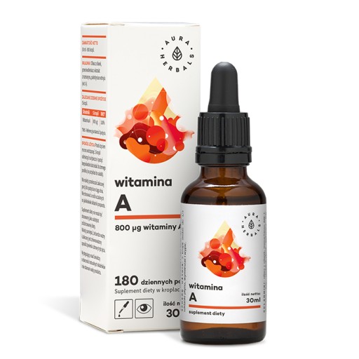 Witamina A retinol KROPLE 30ml AURA wzrok SKÓRA