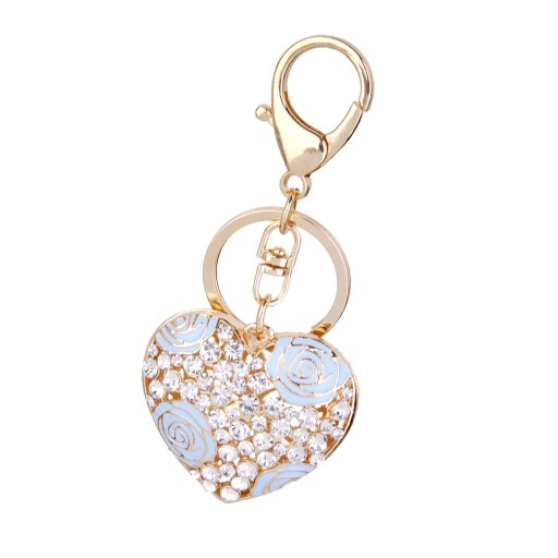 Crystal Blue Charm Keyring