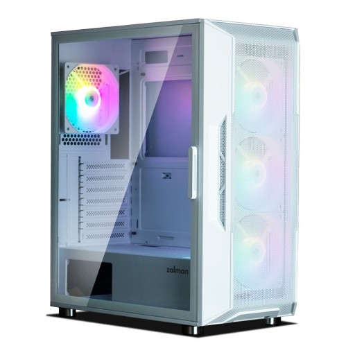 Obudowa komputerowa Zalman I3 Neo ATX Mid Tower RGB 4xwentylator, biała